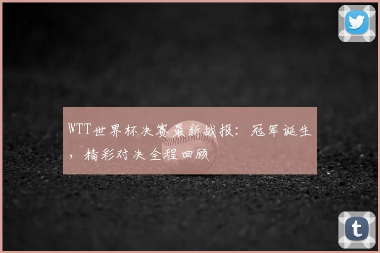 WTT世界杯决赛最新战报：冠军诞生，精彩对决全程回顾